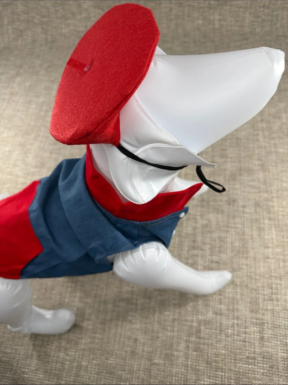 Red and Blue Dog vest with Cap
